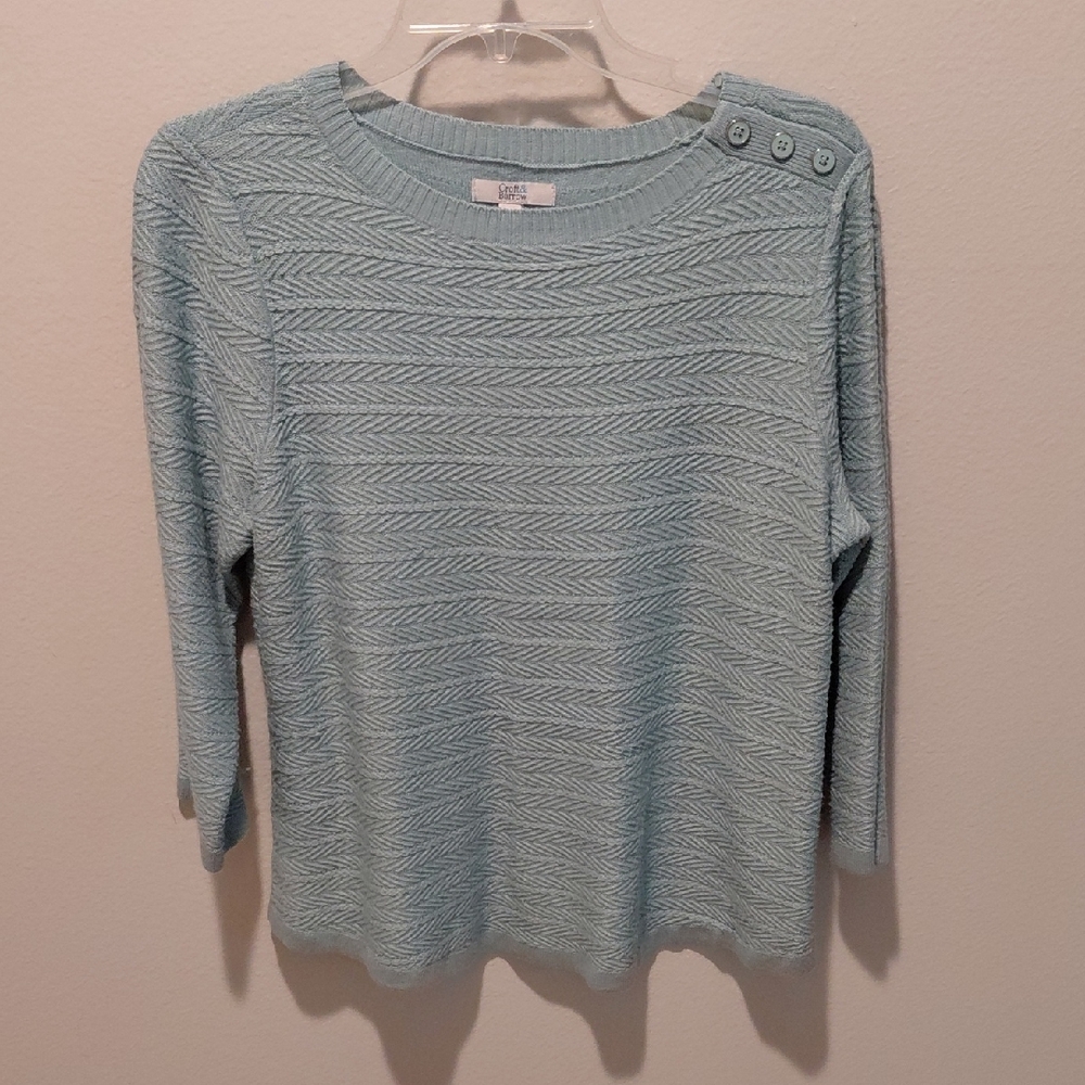 Croft & Barrow Light Blue Textured Pullover